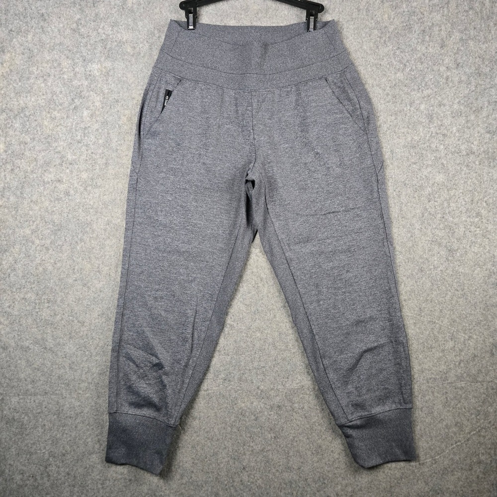 Athleta Joggers Womens M Gray Heathered Zip Pocket‎ Activewear Yoga Sweatpants